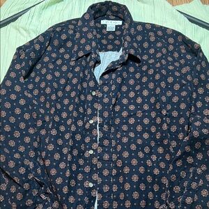 Stylish Men's Navy Jacket Patterned Shirt